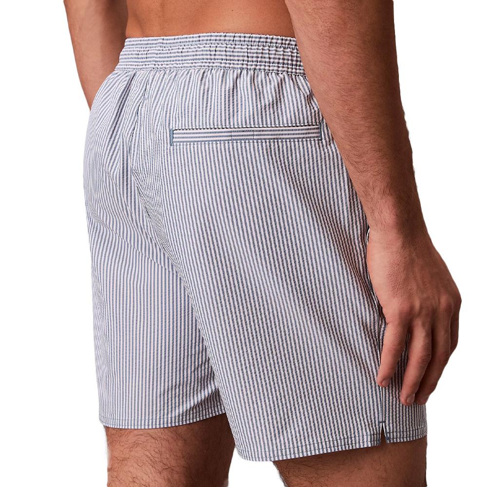 Maillot de bain Bleu/Blanc Homme Calvin Klein Jeans Short Drawstrings vue 2