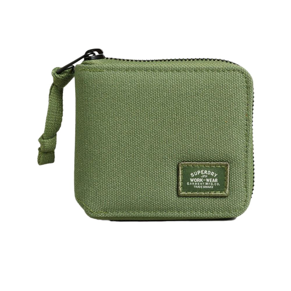 Portefeuille Kaki Homme Superdry Vintage Classic Zip Wallet pas cher