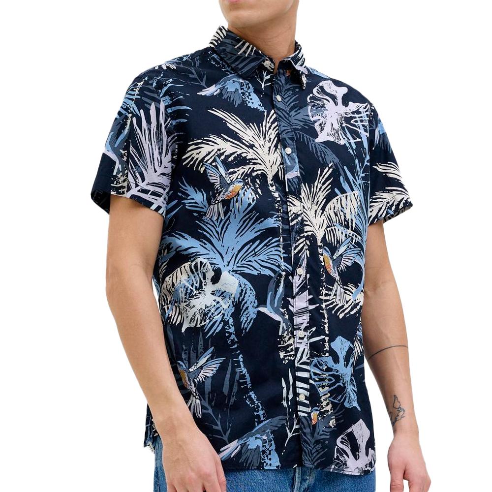 Chemise Marine/Bleu Homme Jack & Jones Hawaii pas cher