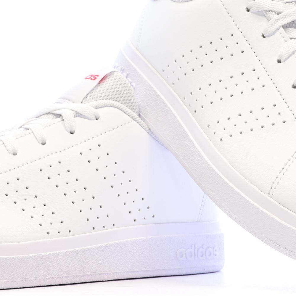Baskets Blanc/Rose Fille Adidas Advantage vue 7