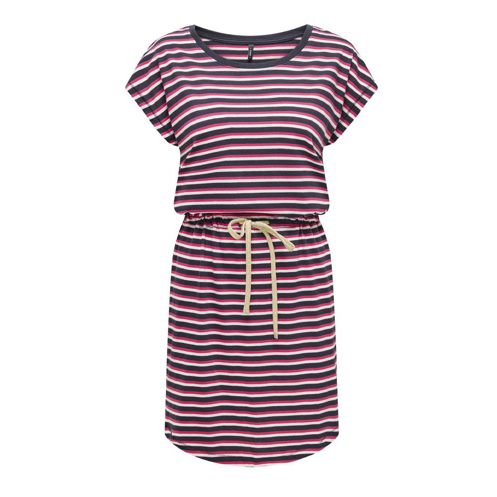 Robe à Rayure Noir/Rose Femme ONLY 15320314 pas cher