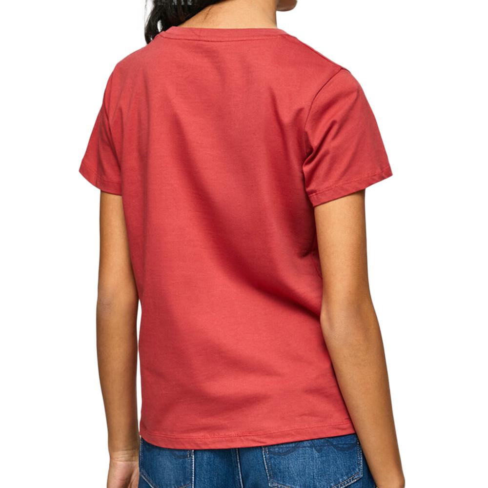 T-shirt Rouge Femme Pepe jeans Wendy vue 2
