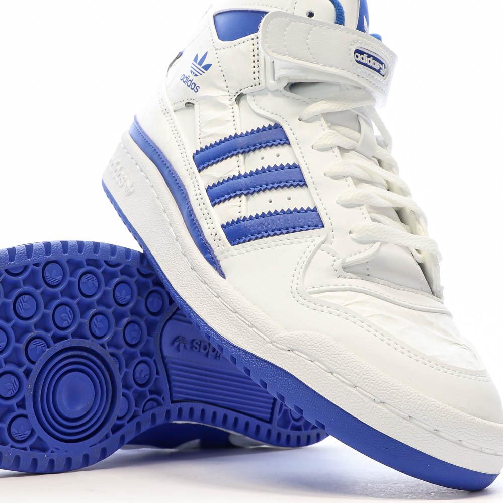 Baskets Blanc/Bleu Garçon Adidas Forum Mid vue 7