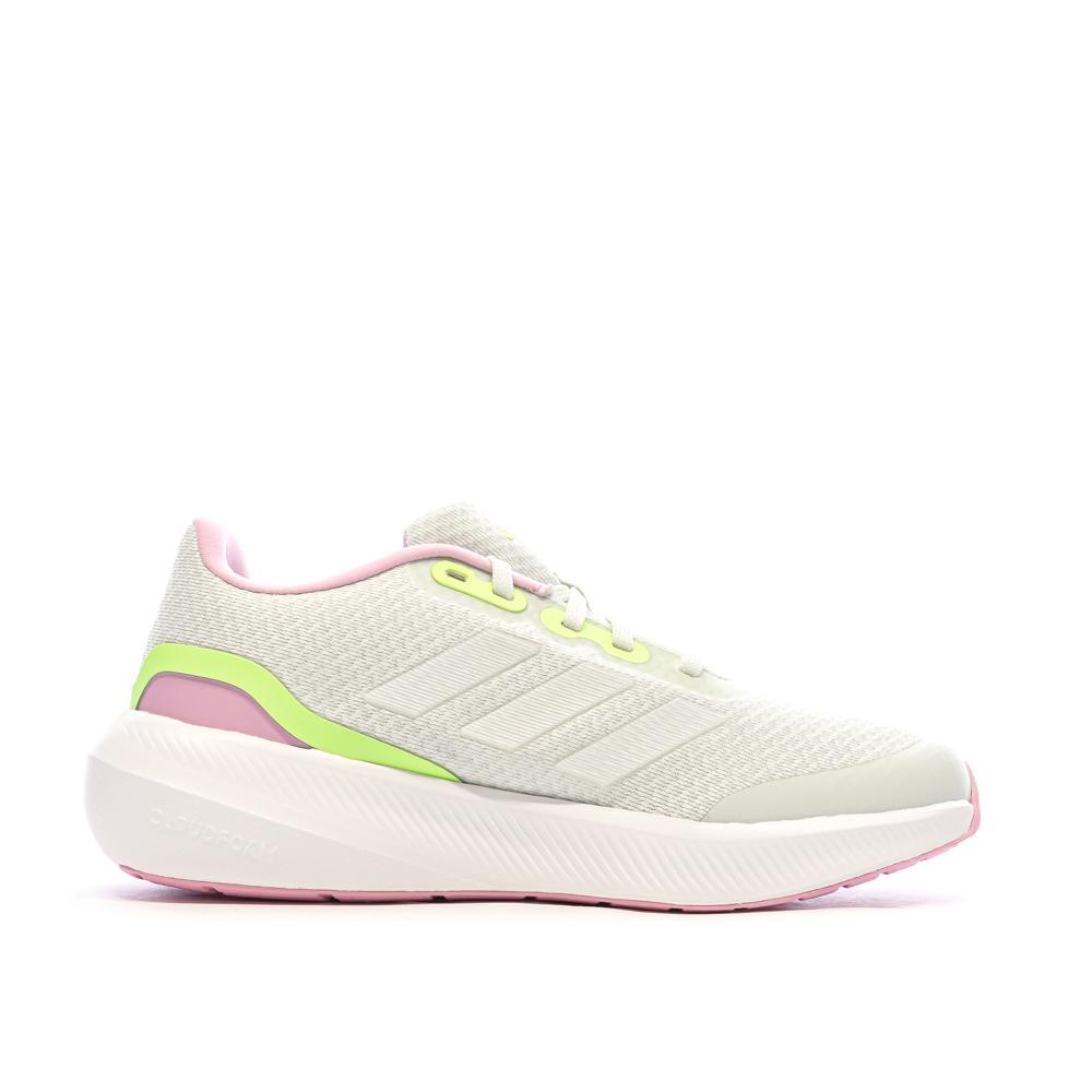Chaussures de running Blanches/Roses Fille Adidas Runfalcon vue 2