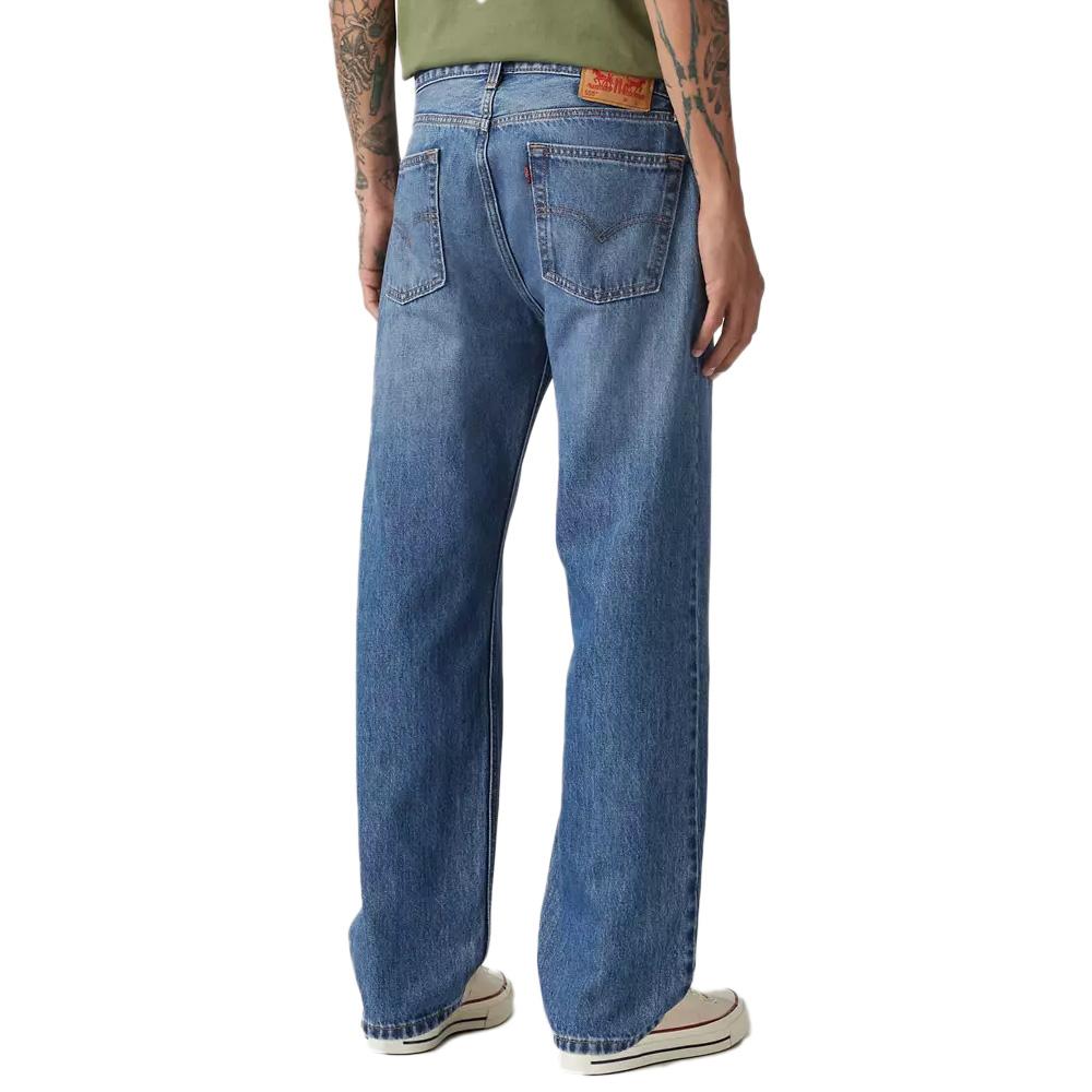 Jean 555 Bleu Délavé Homme Levi's Relaxed Straight Med Indig vue 2