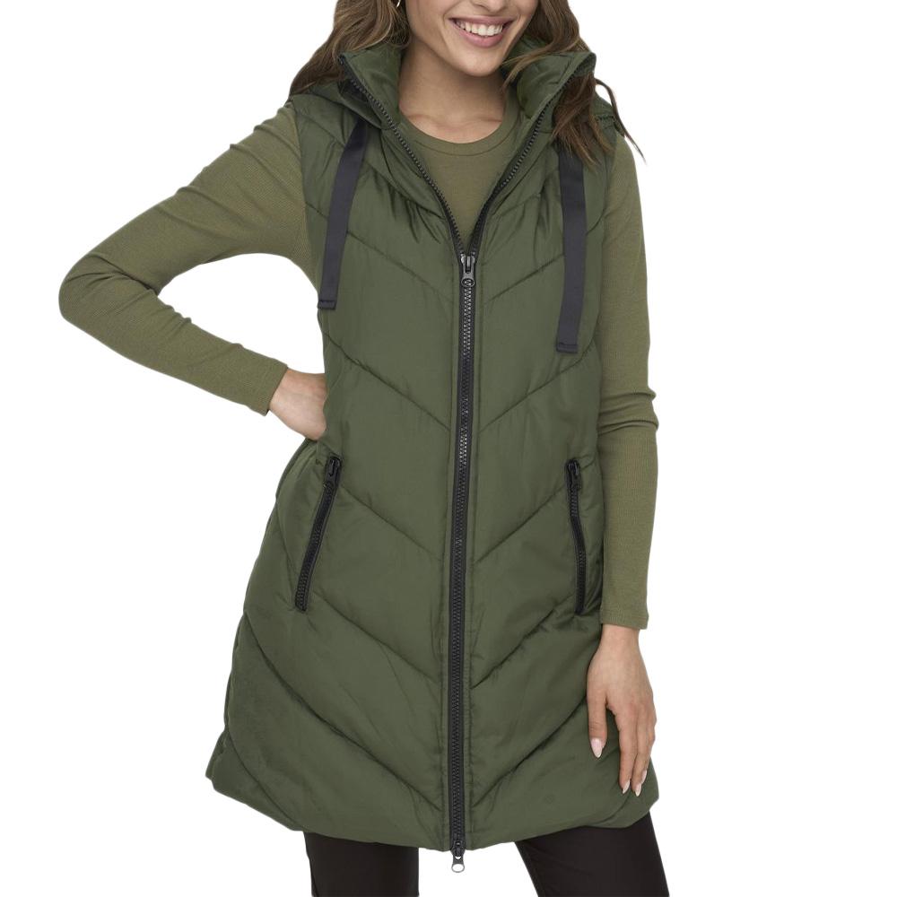 Doudoune sans manche Kaki Femme JDY Padded Waistcoat pas cher