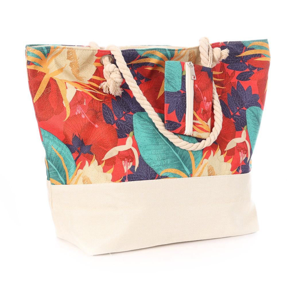 Sac de Plage Rouge/Rose/Bleu vue 2