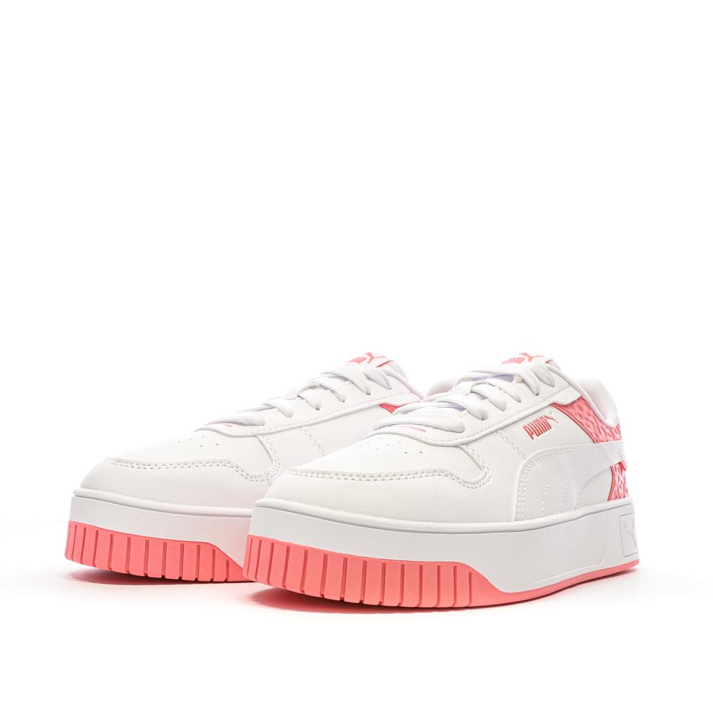 Baskets Blanches/Roses Fille Puma Carina Street Wild vue 6