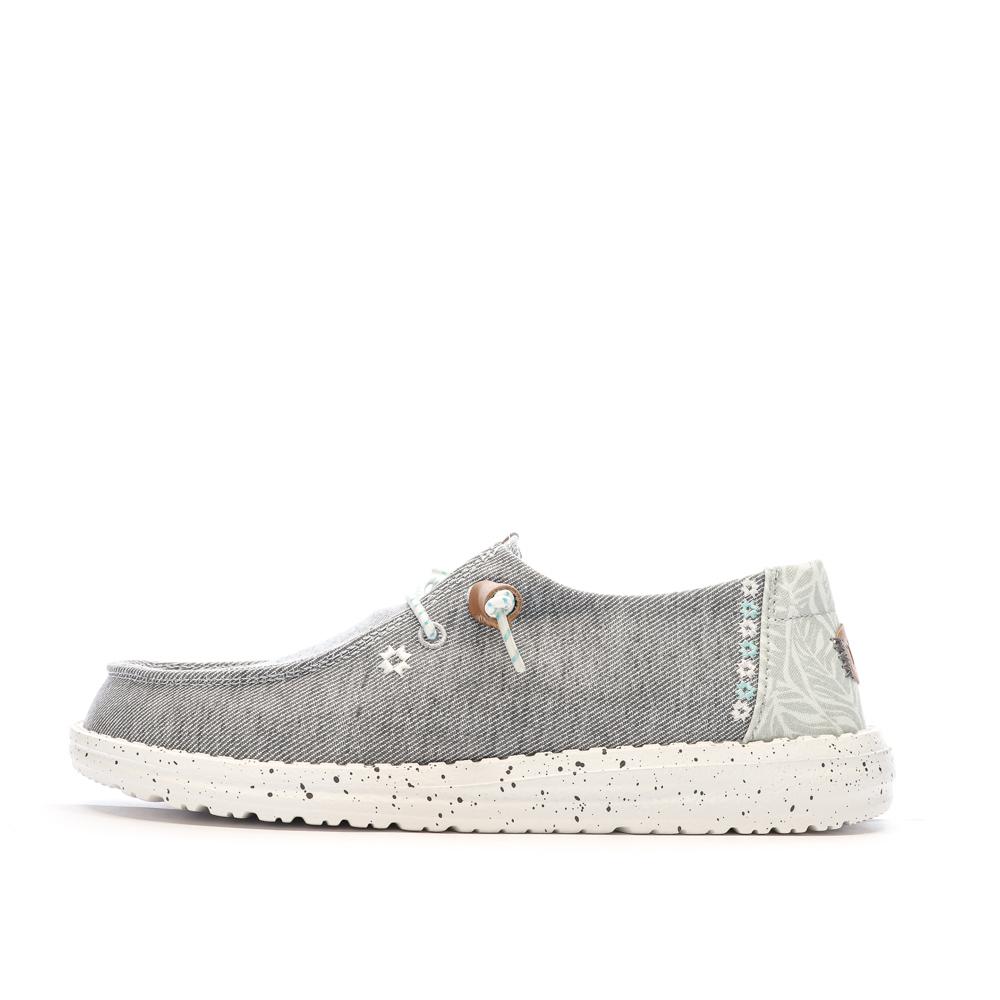 Chaussures Grise Chiné Femme Hey Dude Wendy Heathered Slub pas cher