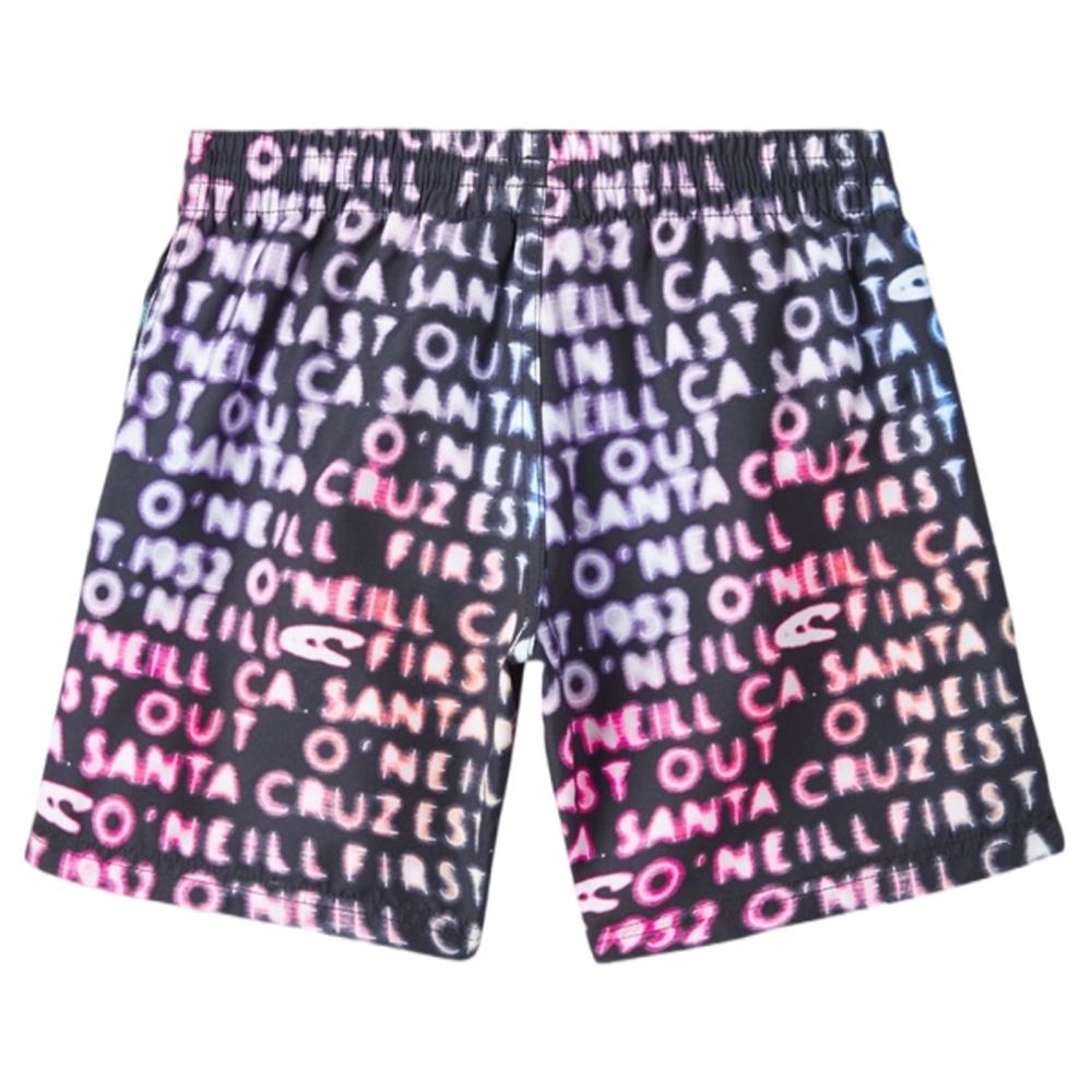 Pantalones cortos de natación O'Neill Cali para niños Negro/Rosa/Azul ver 2