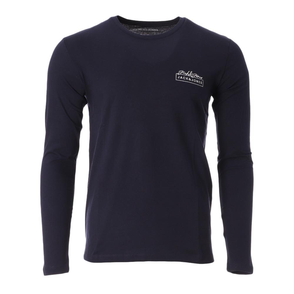 T-Shirt Manches Longues Marine Homme Jack and Jones Albie pas cher
