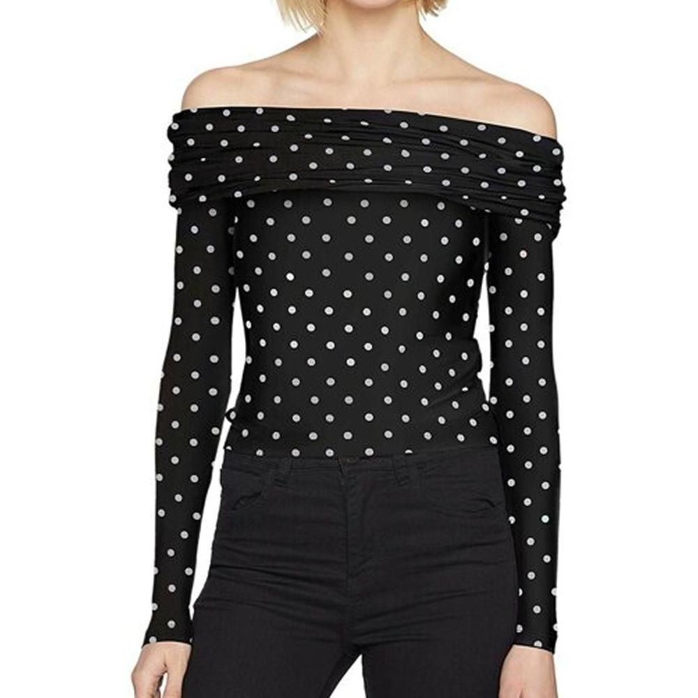 Top Noir à pois Femme Guess Mado pas cher