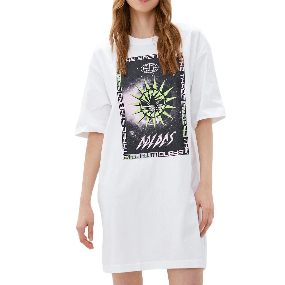 Robe Blanches Femme Adidas Tee Dress pas cher