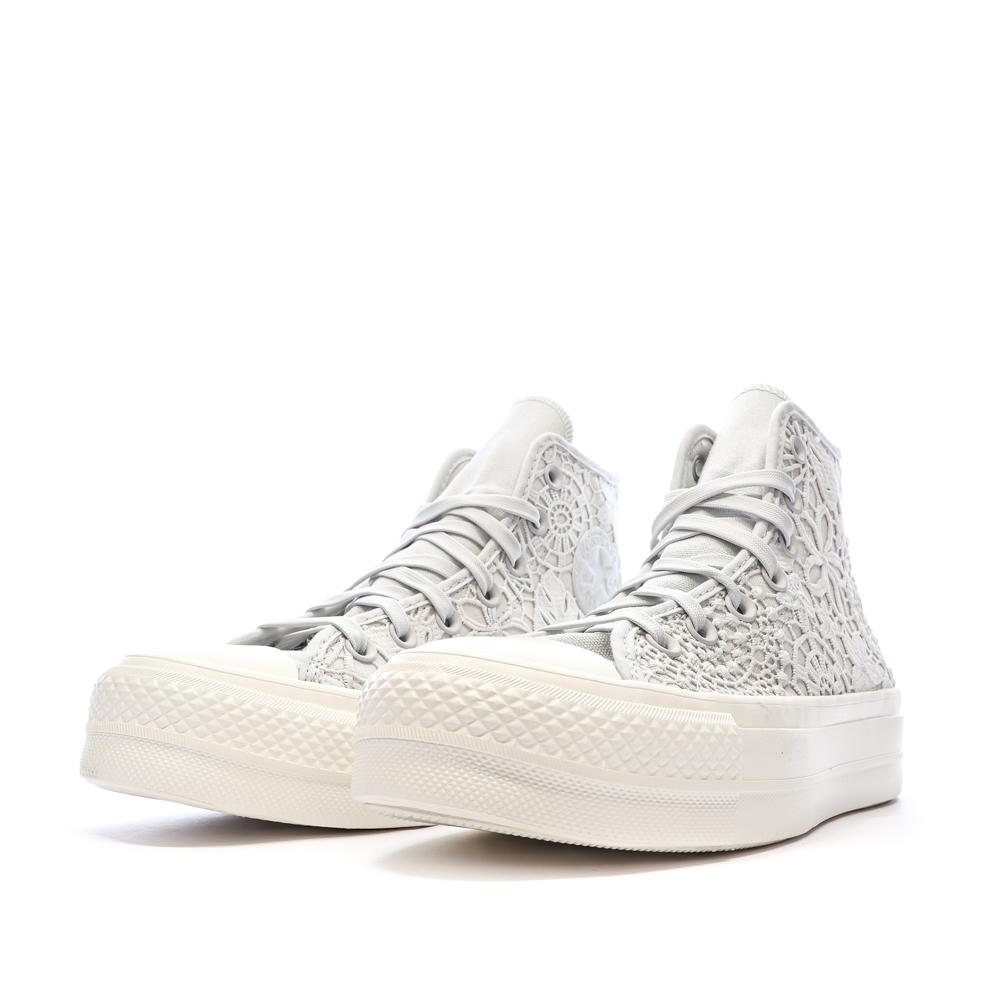 Baskets Grises Dentelle Femme Converse Chuck Taylor All Star Lift vue 7
