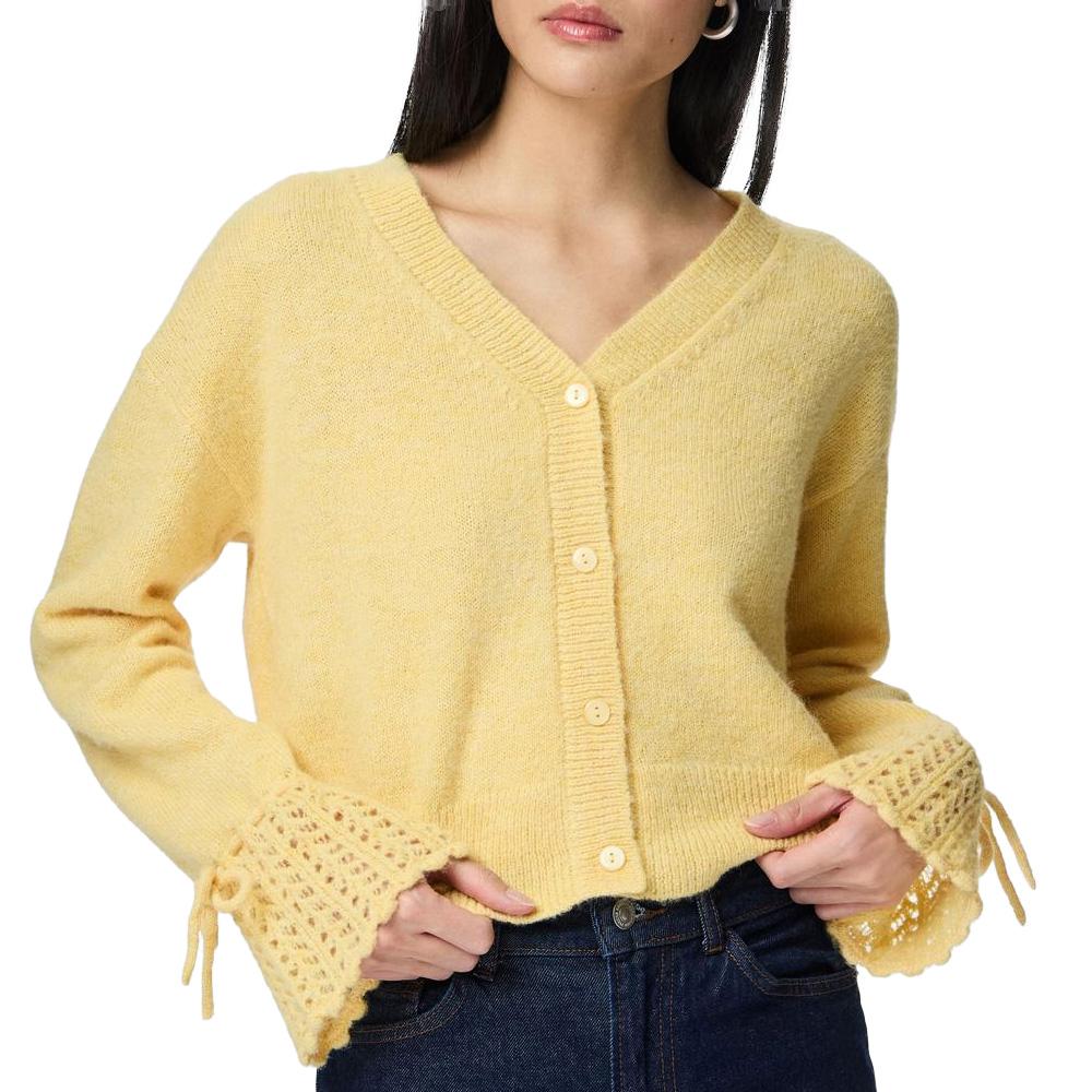 Gilet Jaune Femme Pieces Milla pas cher