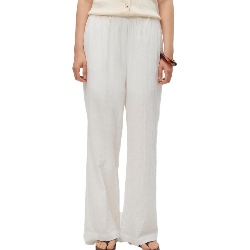 Pantalon Toile Blanc Femme Vero Moda Viola pas cher