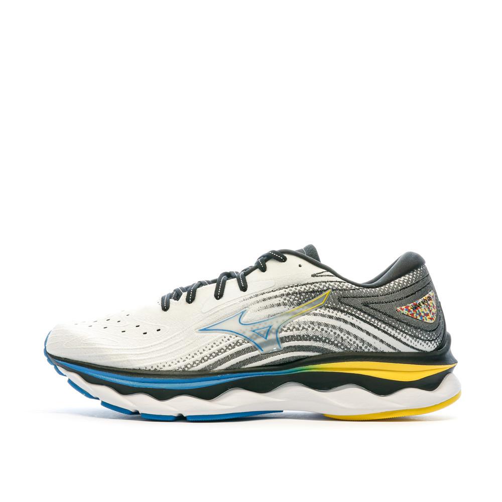 Chaussures de Running Gris/Jaune Homme Mizuno Wave Sky 6 pas cher