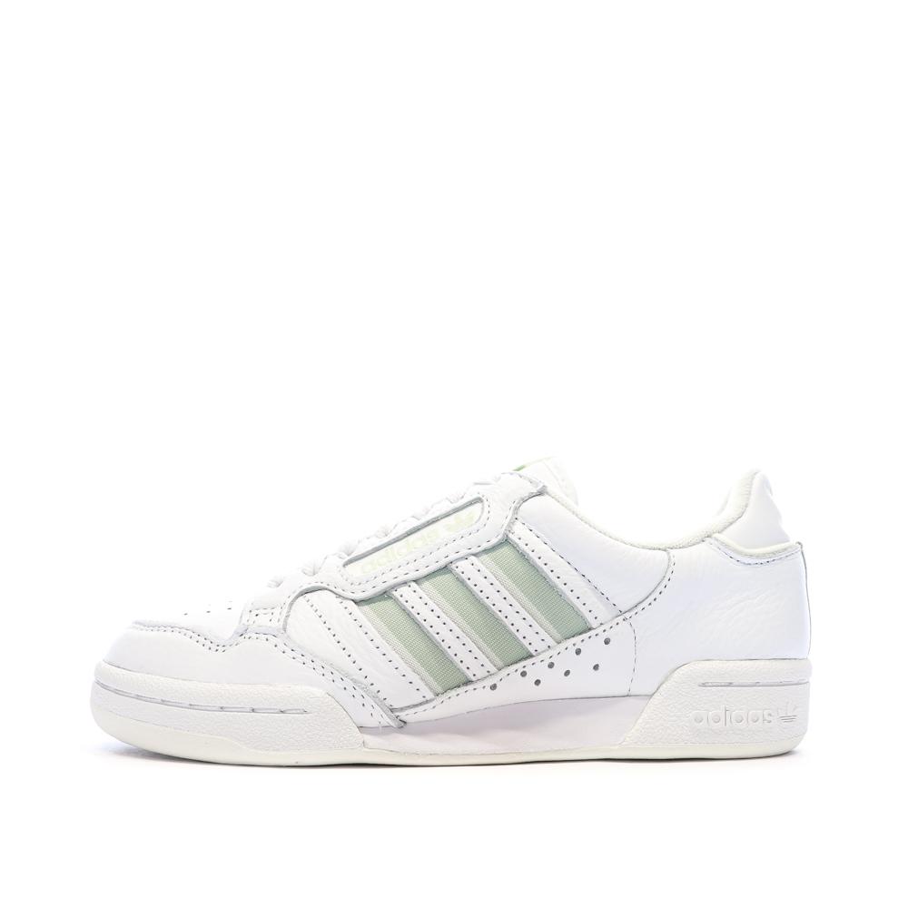 Baskets Blanc/Vert Femme Adidas Continental 80 Stripes pas cher