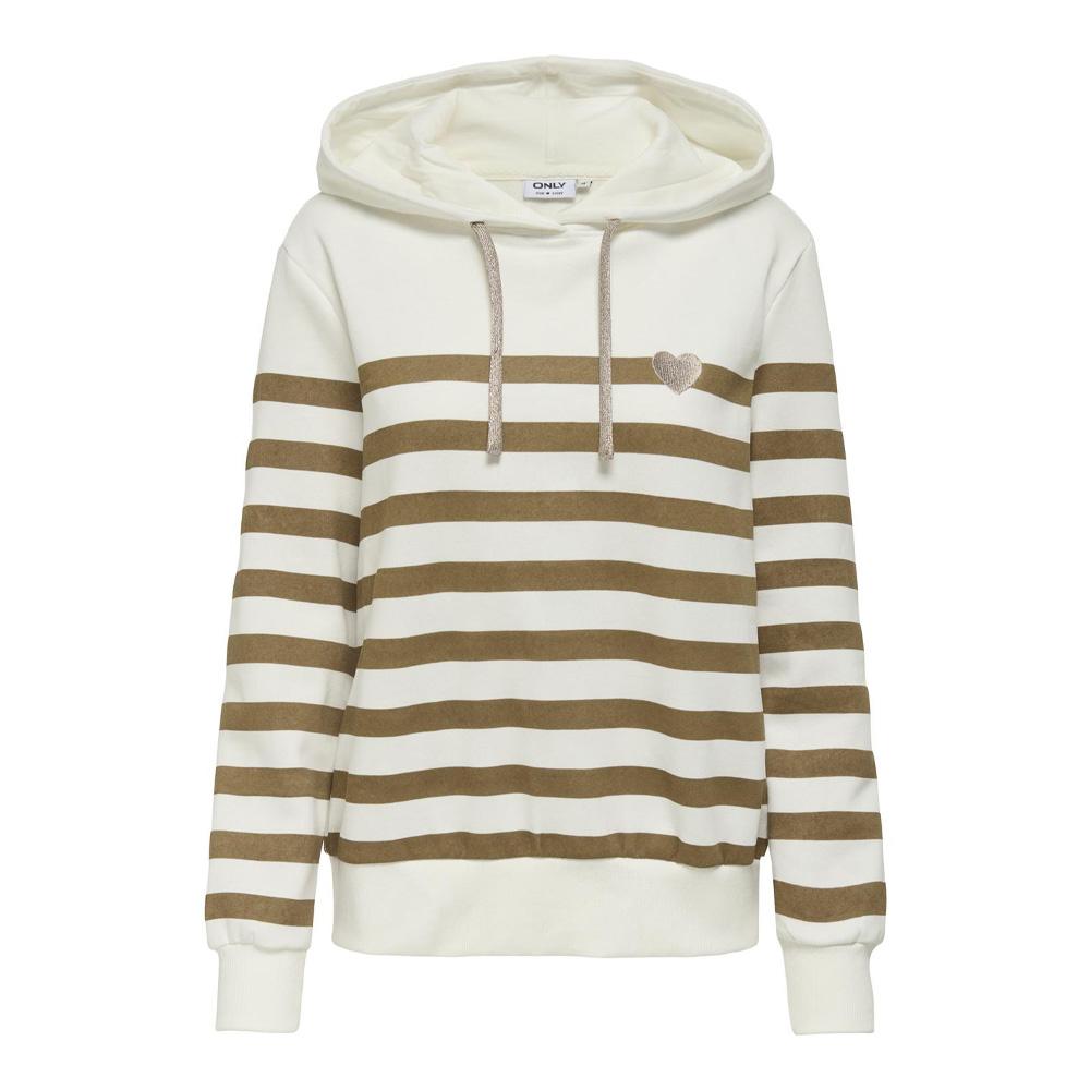 Sweat Blanc/Camel Femme Only Audrey pas cher