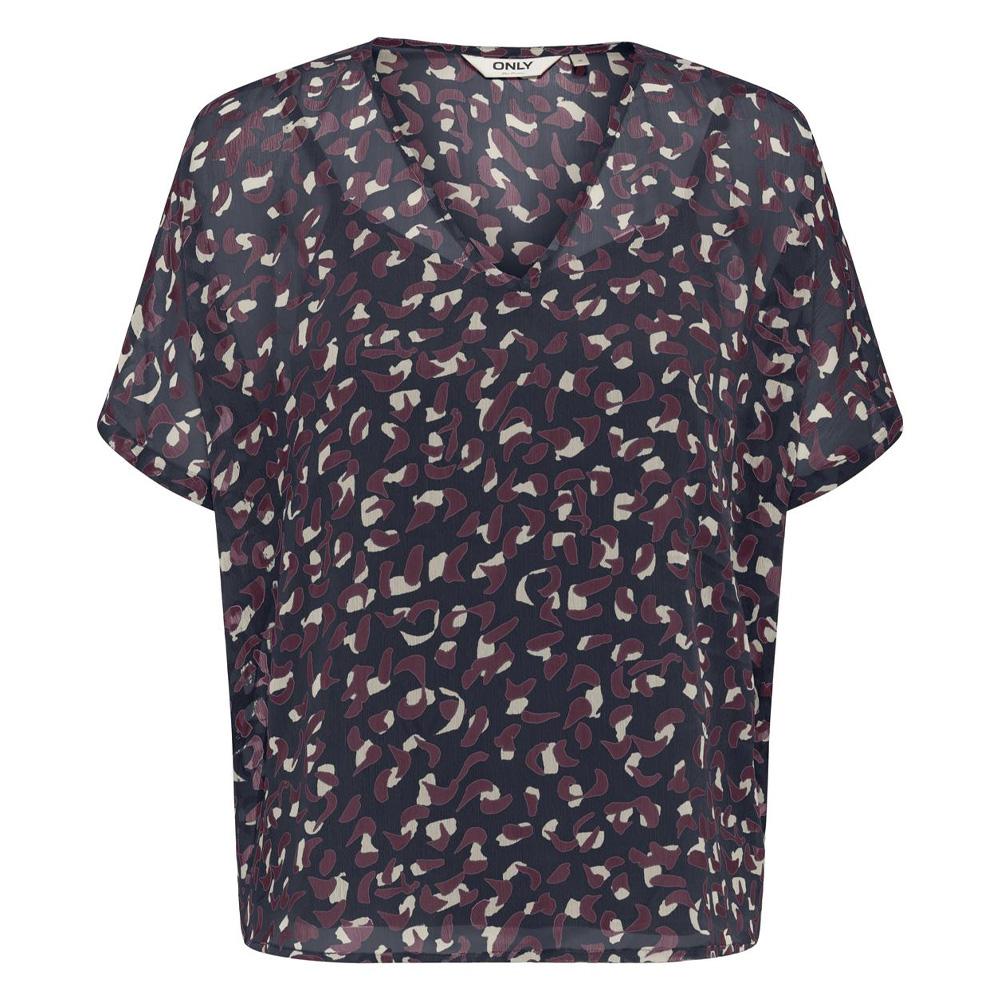 Blouse Marine/Bordeaux Femme Only Tasha pas cher