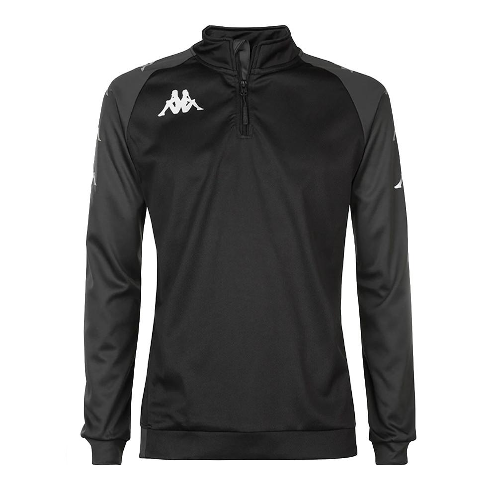 Sweat D'entrainement 1/2 zip Noir Garçon Kappa Trieste pas cher