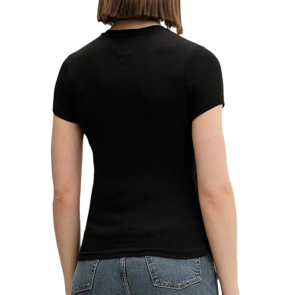T-Shirt Noir Femme Tommy Hilfiger DW0DW21838 vue 2