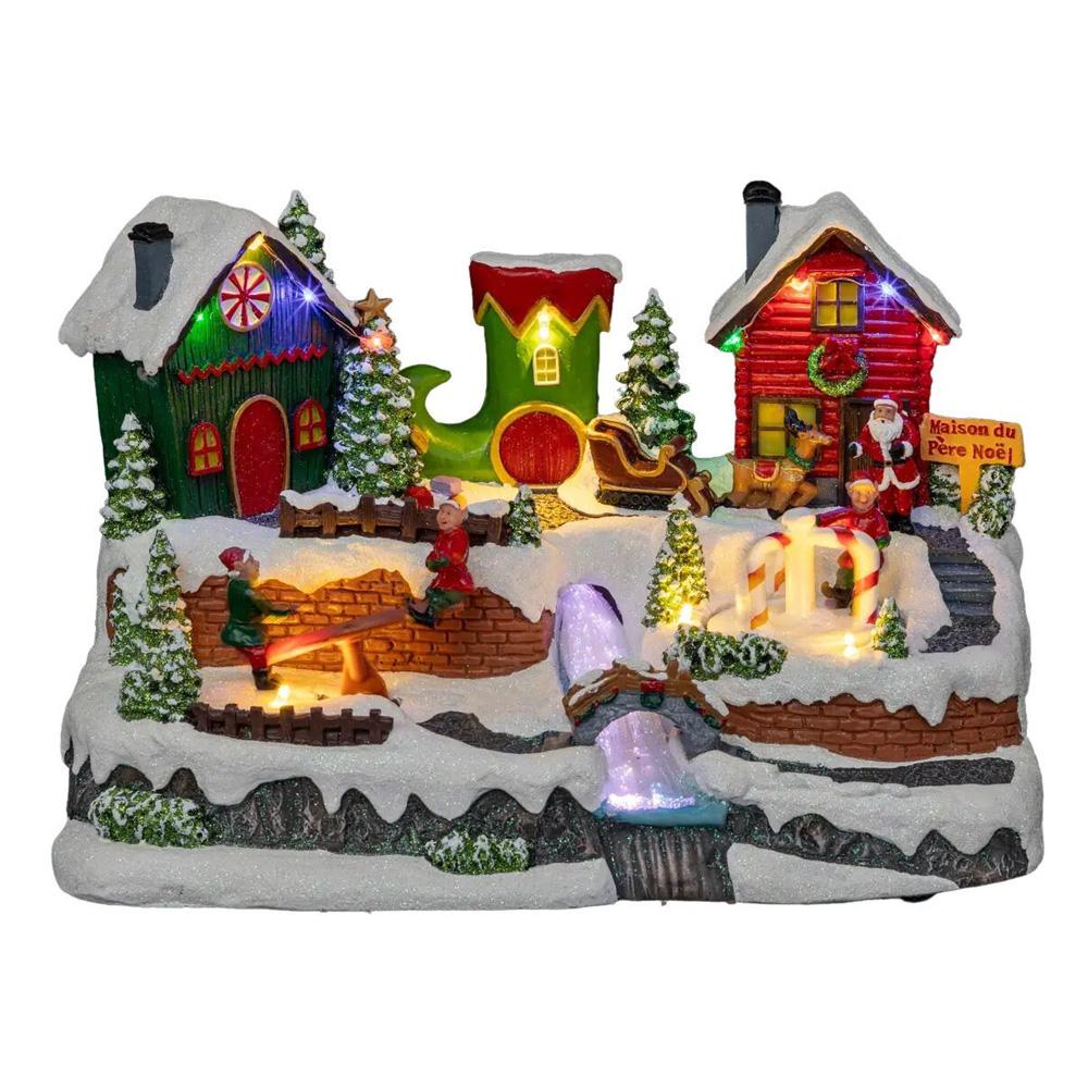 Village de Noël avec illuminations Lutin Atmosphera LILLA pas cher