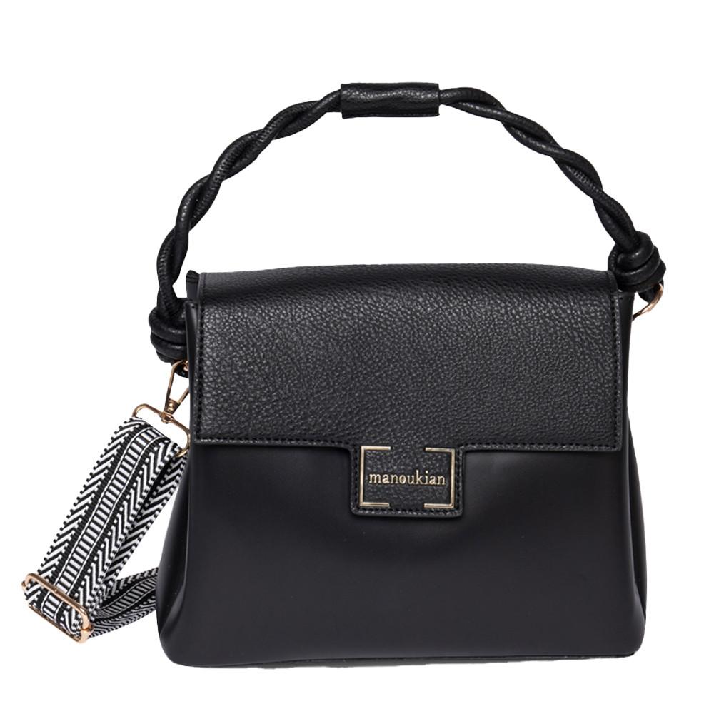 Sac Bandoulière Noir Femme Manoukian Mona pas cher