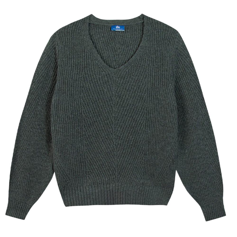 Pull Vert/Gris Femme TBS JENNYVER pas cher