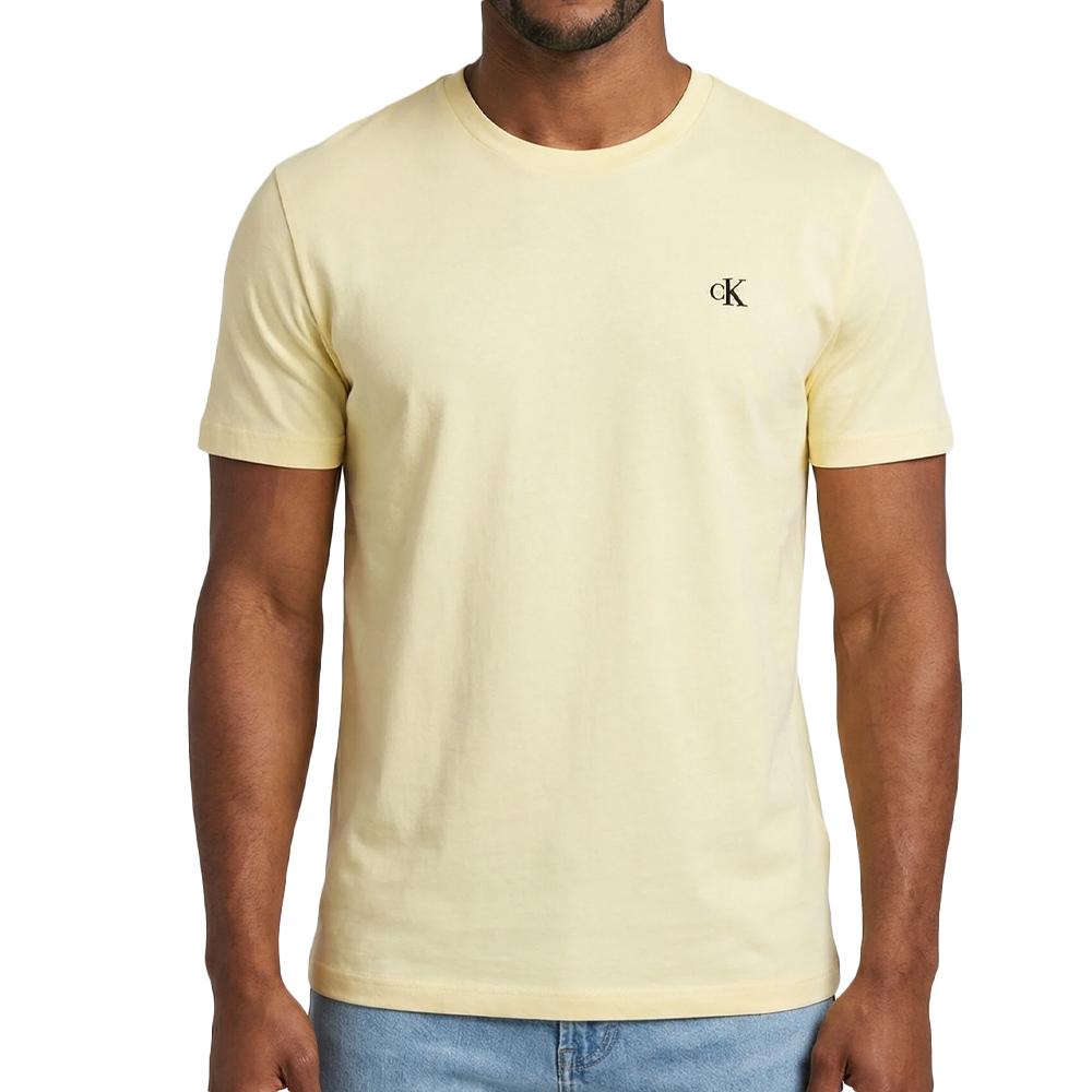 T-Shirt Jaune Homme Calvin Klein Jeans Classics pas cher