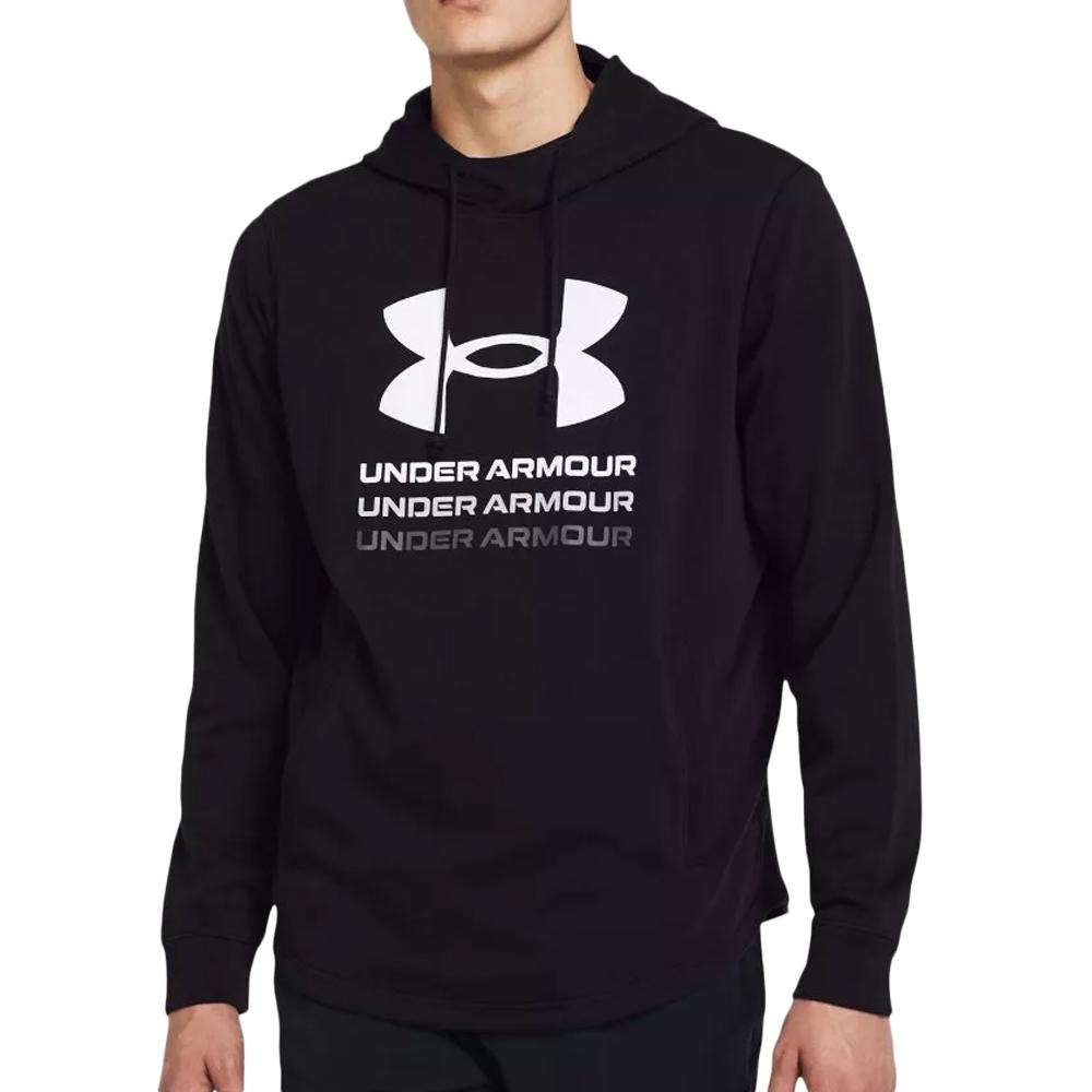 Sweat Capuche Noir Homme Under Armour Rival Fleece Logo pas cher