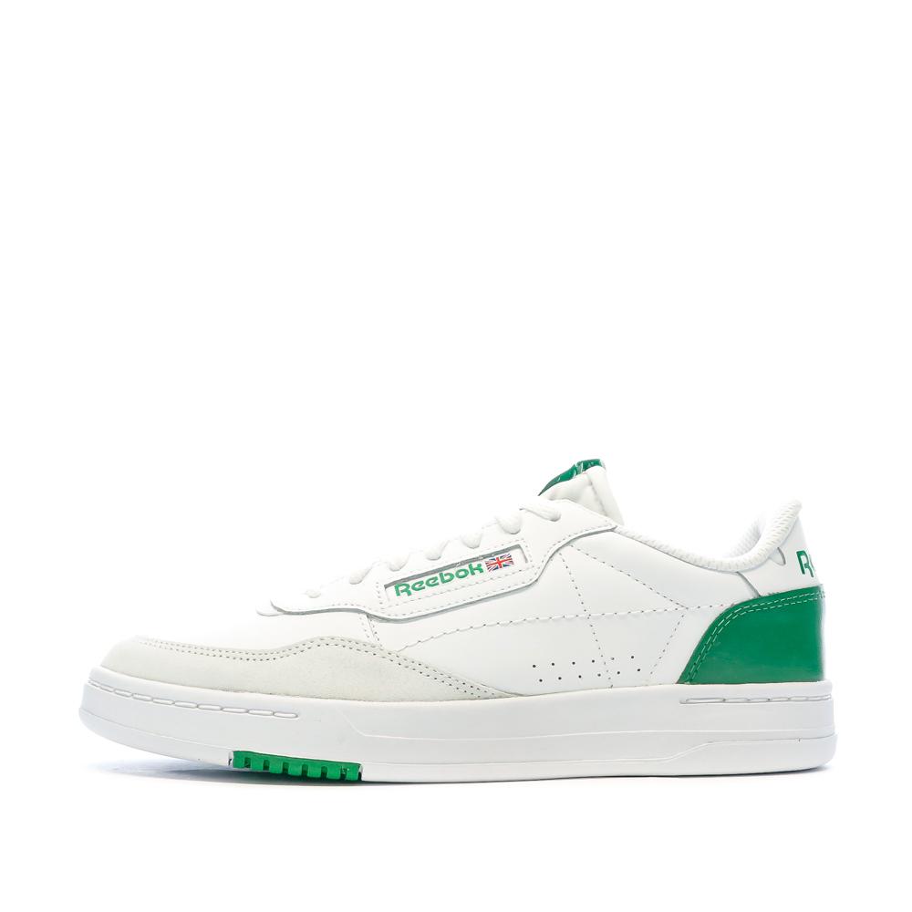 Baskets Blanche/Verte Homme Reebok Court Peak pas cher