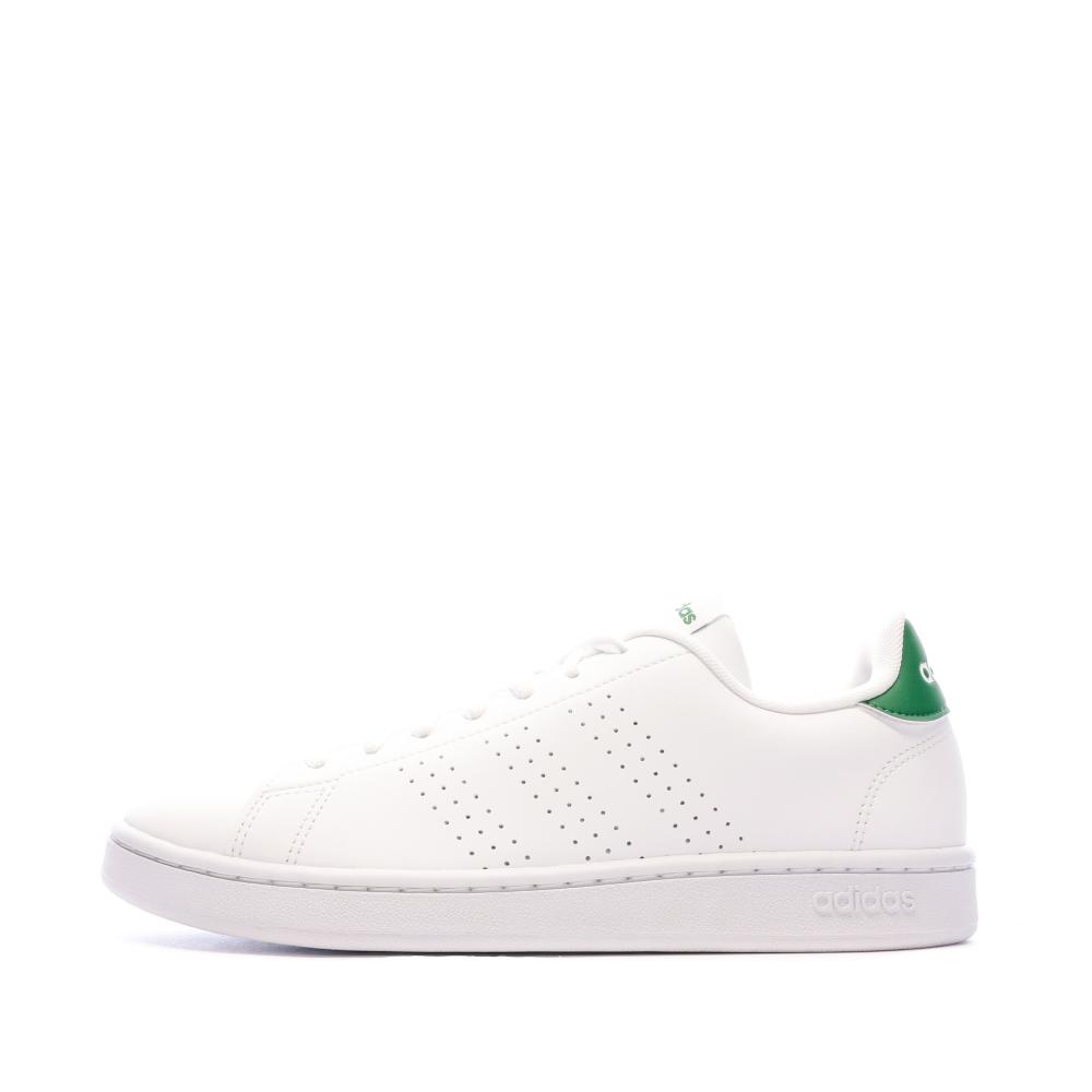 Baskets Blanches/Vert Homme Adidas Advantage pas cher