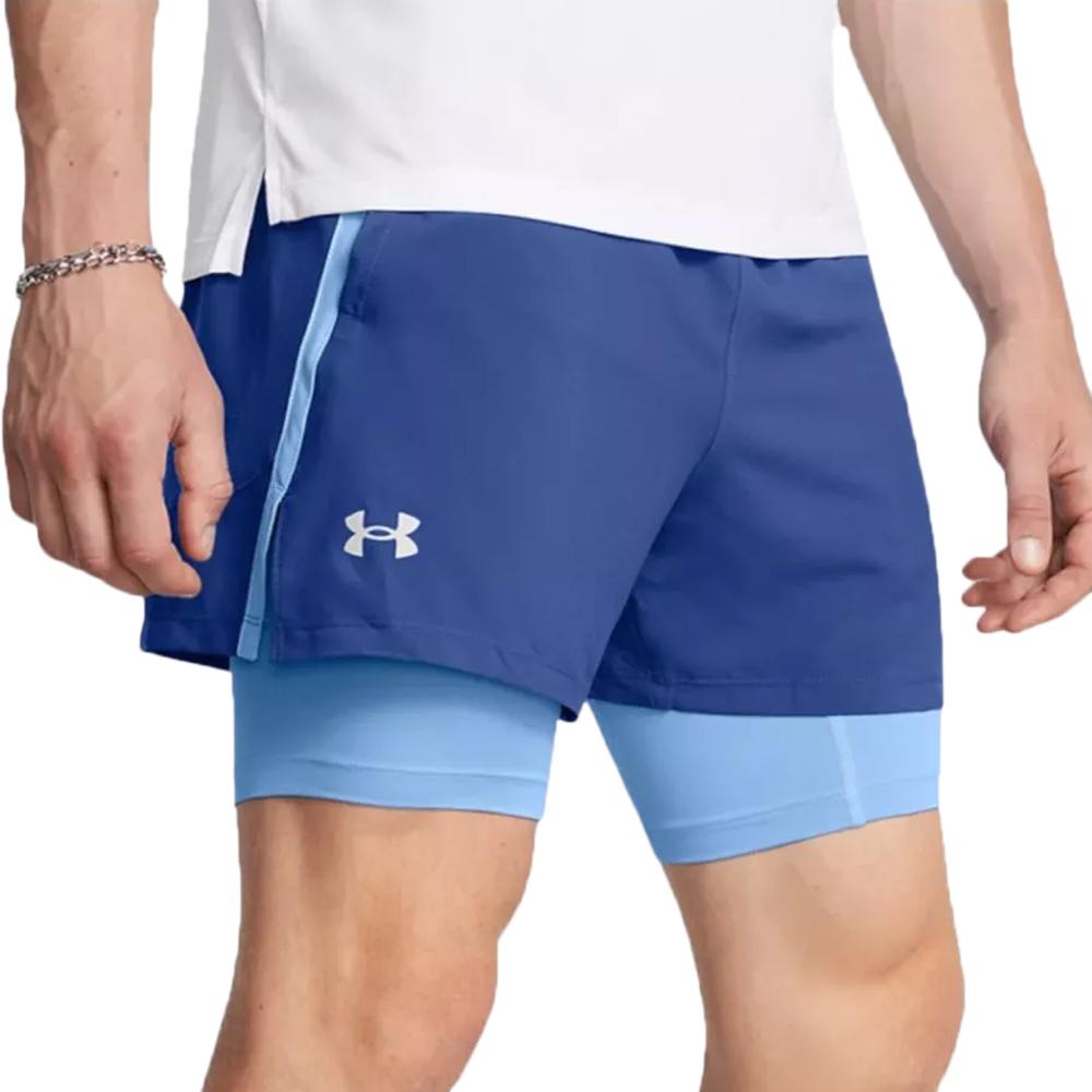 Short Bleu Homme Under Armour Launch pas cher