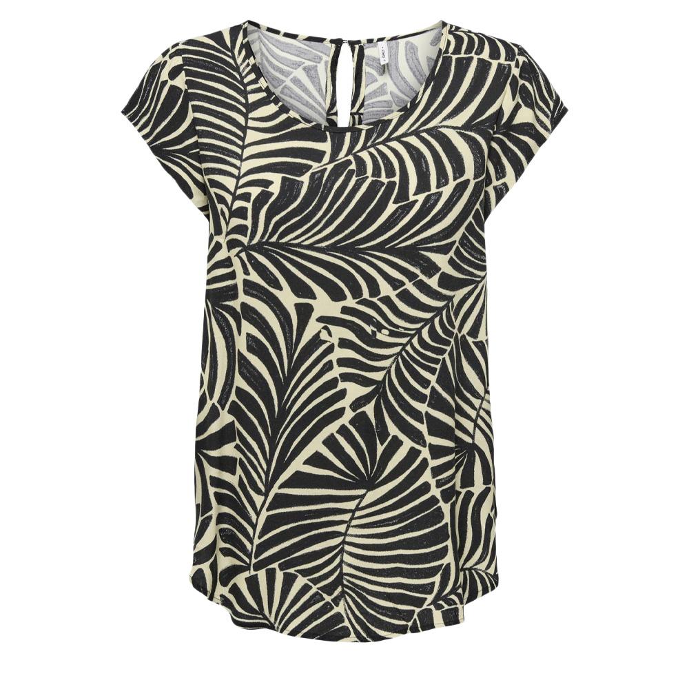 Blouse Beige/Noir à motifs Femme Only Nova pas cher