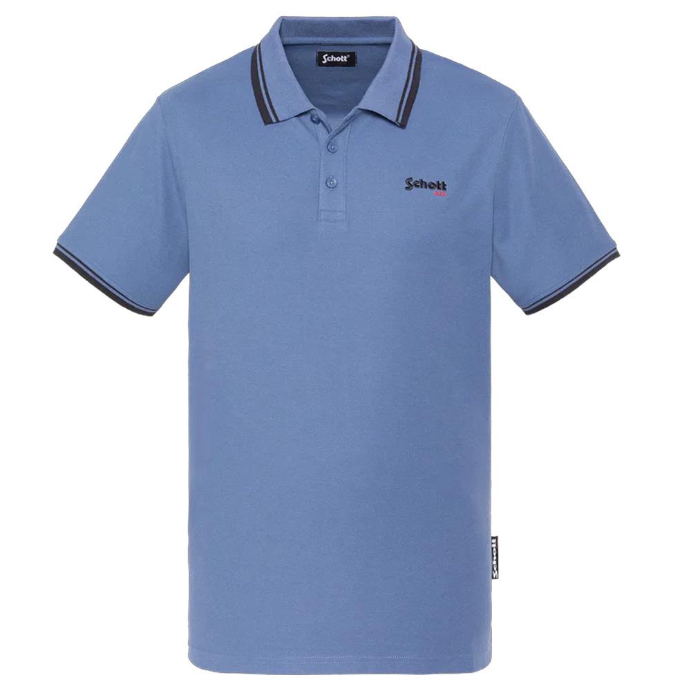 Polo Bleu Homme Schott PSWILL2 pas cher