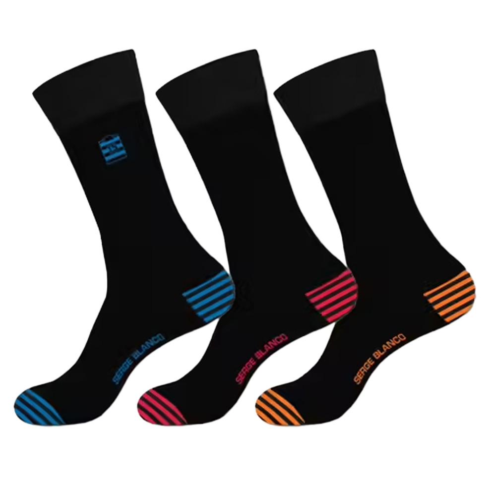 X3 Paires de Chaussettes Noir Homme Serge Blanco ASS1 pas cher