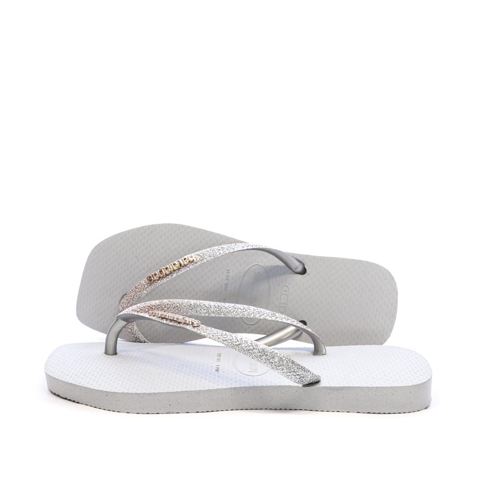 Tongs Grises Femme Havaianas Hav Square Glitter Ice pas cher