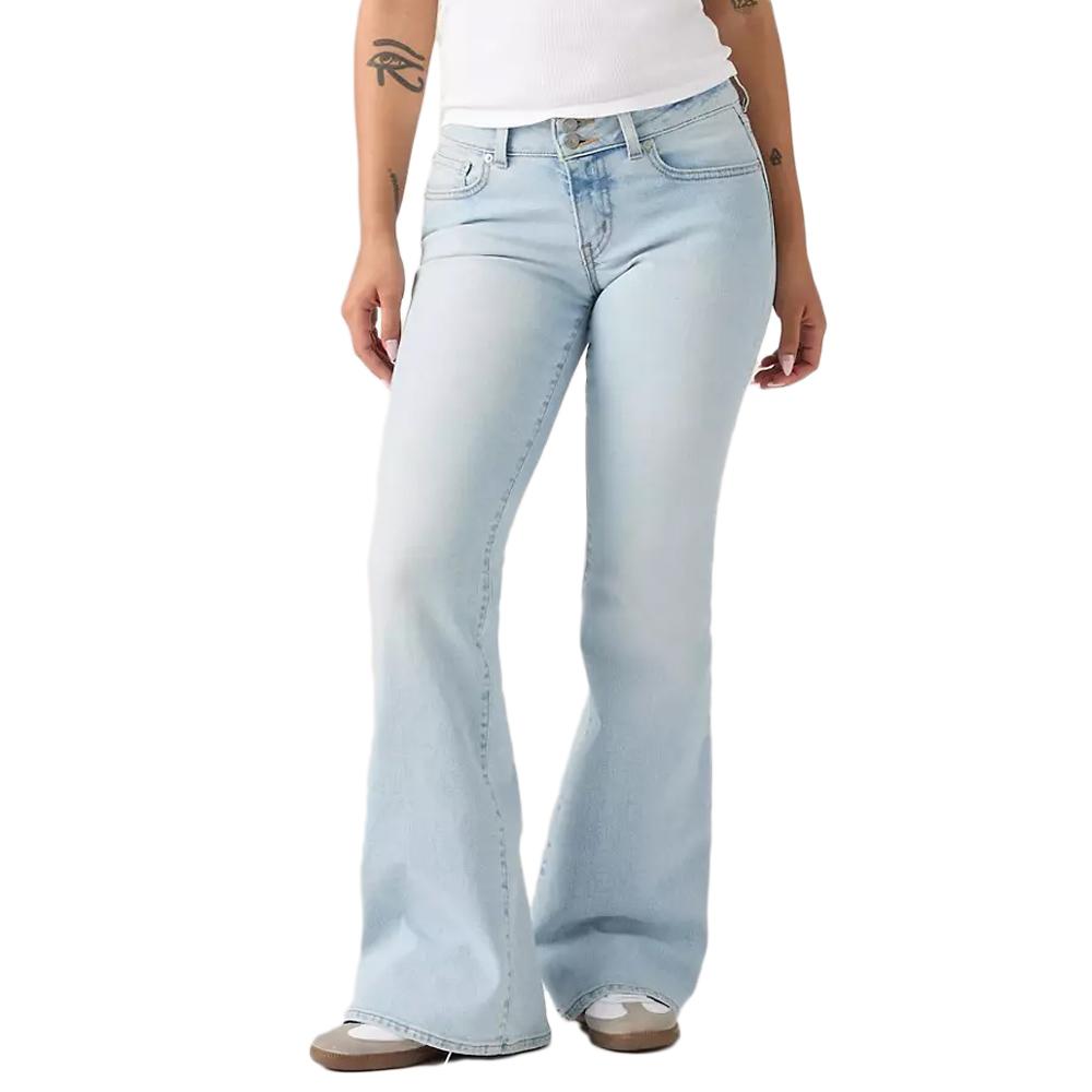 Jean Flare Bleu Clair Femme Levi's Superlow pas cher