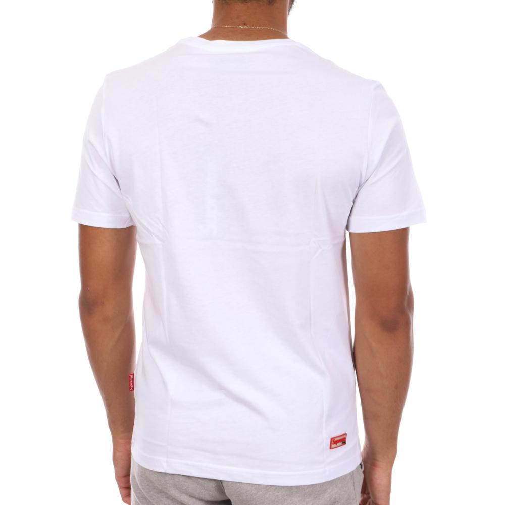 T-shirt Blanc/Rouge Homme Supreme Grip Italfigo vue 2