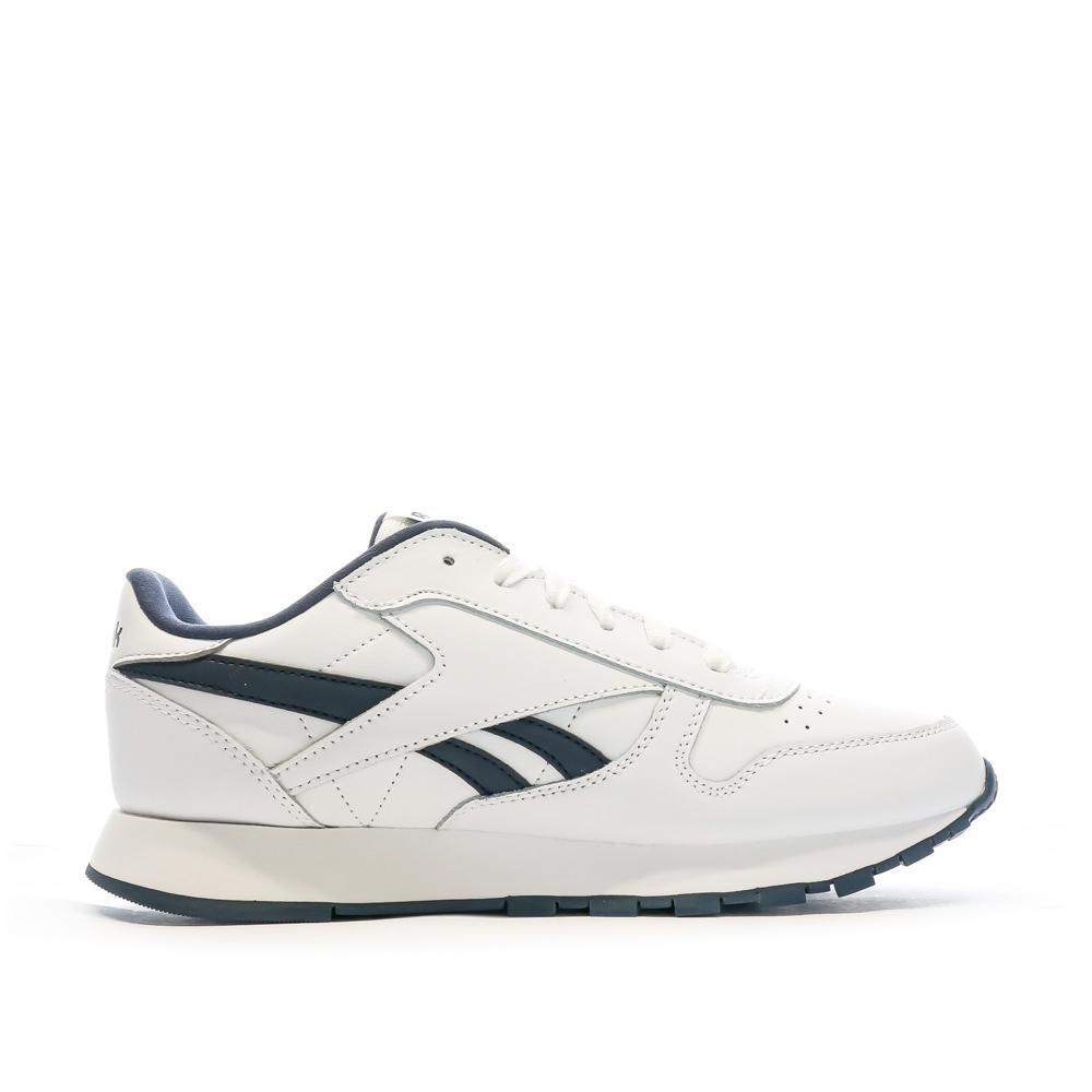 Baskets Blanches/Marine Fille Reebok Classic Lthr vue 2