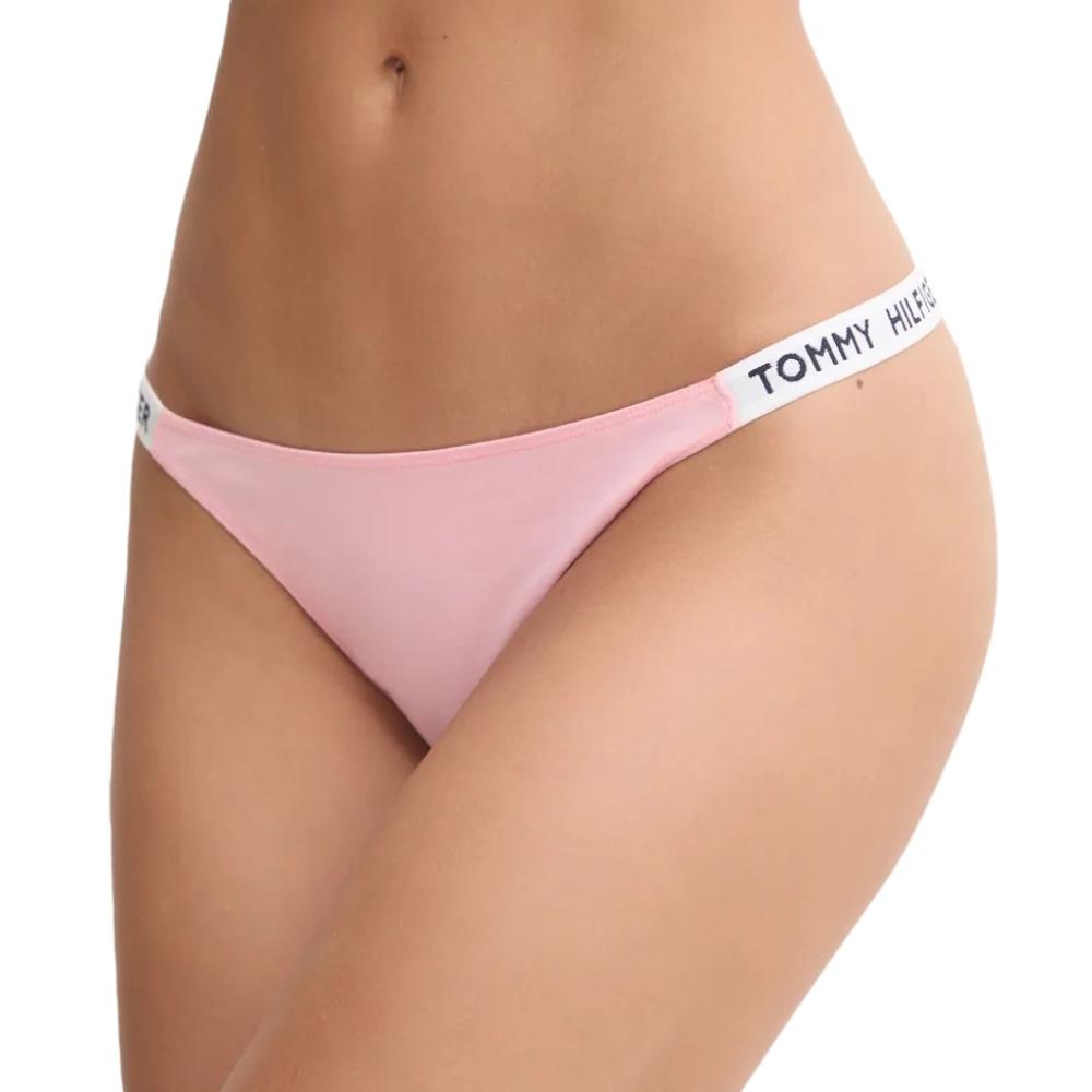 String Rose Femme Tommy Hilfiger High Thong pas cher