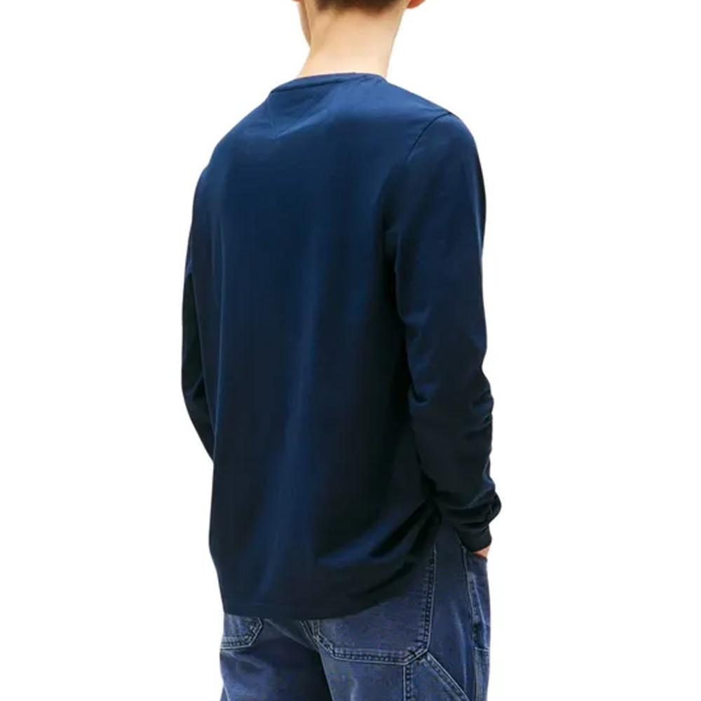 T-Shirt Manches Longues Bleu Homme Tommy Hilfiger Chest vue 2