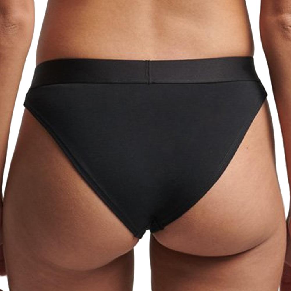 Culotte Noire/Marron Femme Superdry Logo Brief vue 2