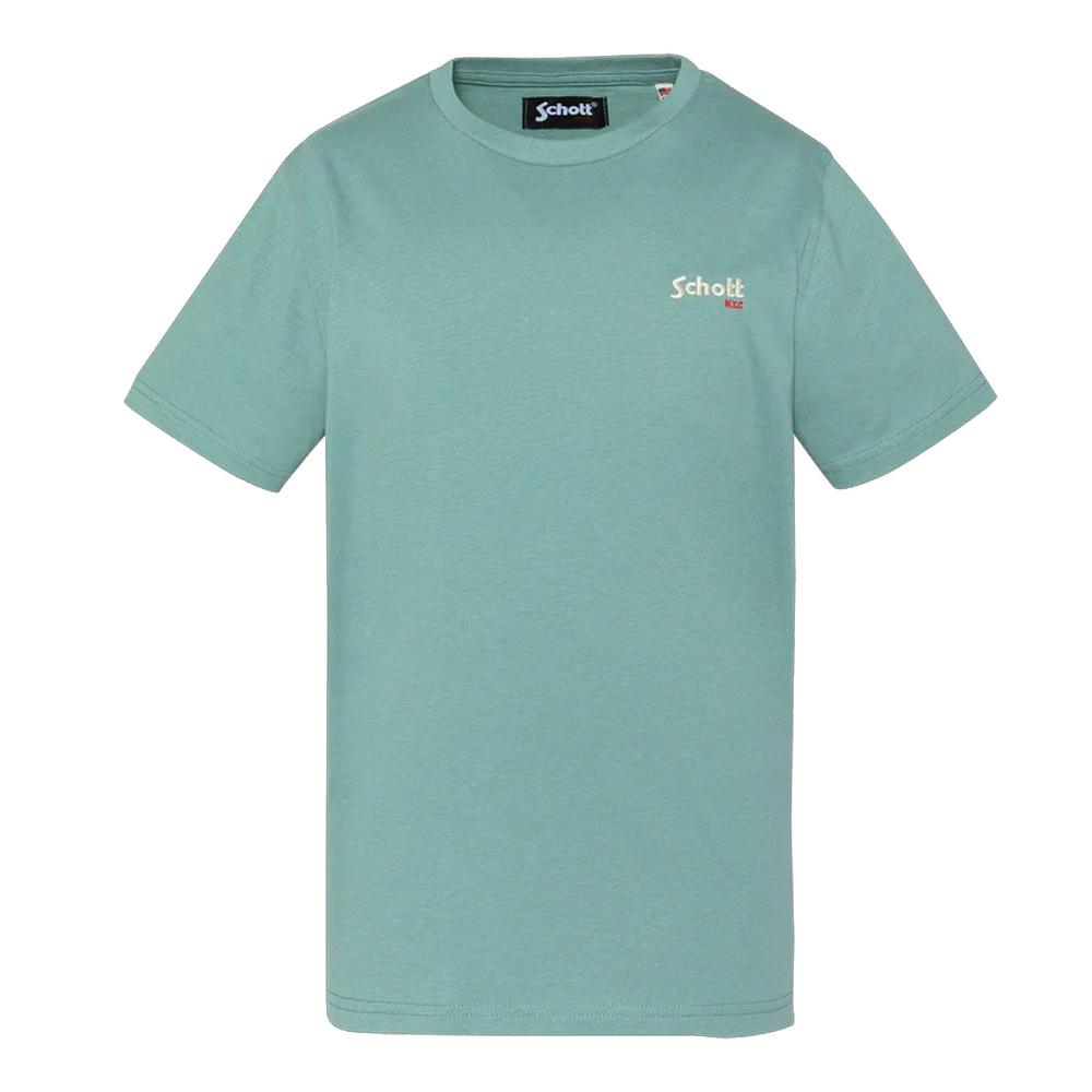 T-Shirt Vert/Bleu Garçon Schott RODE pas cher