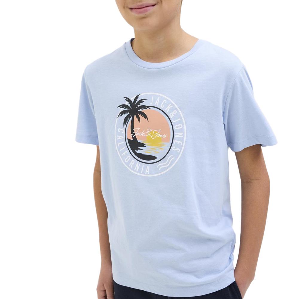 T-shirt Bleu Garçon Jack & Jones Palm pas cher