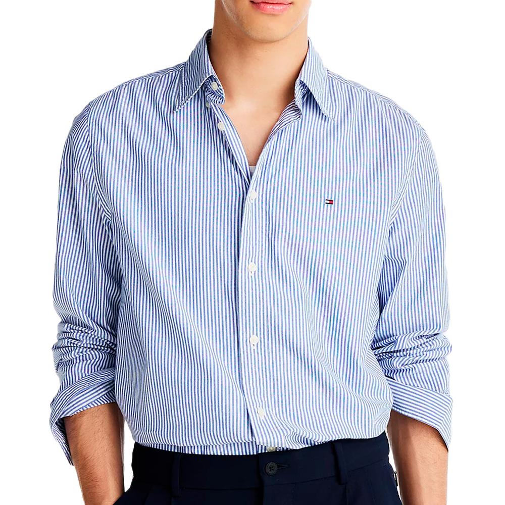 Chemise Bleu Homme Tommy Hilfiger Flex pas cher