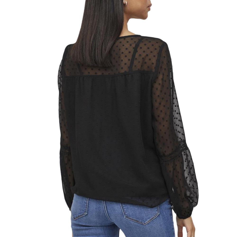 Blouse Noire Femme Vila Viedee vue 2
