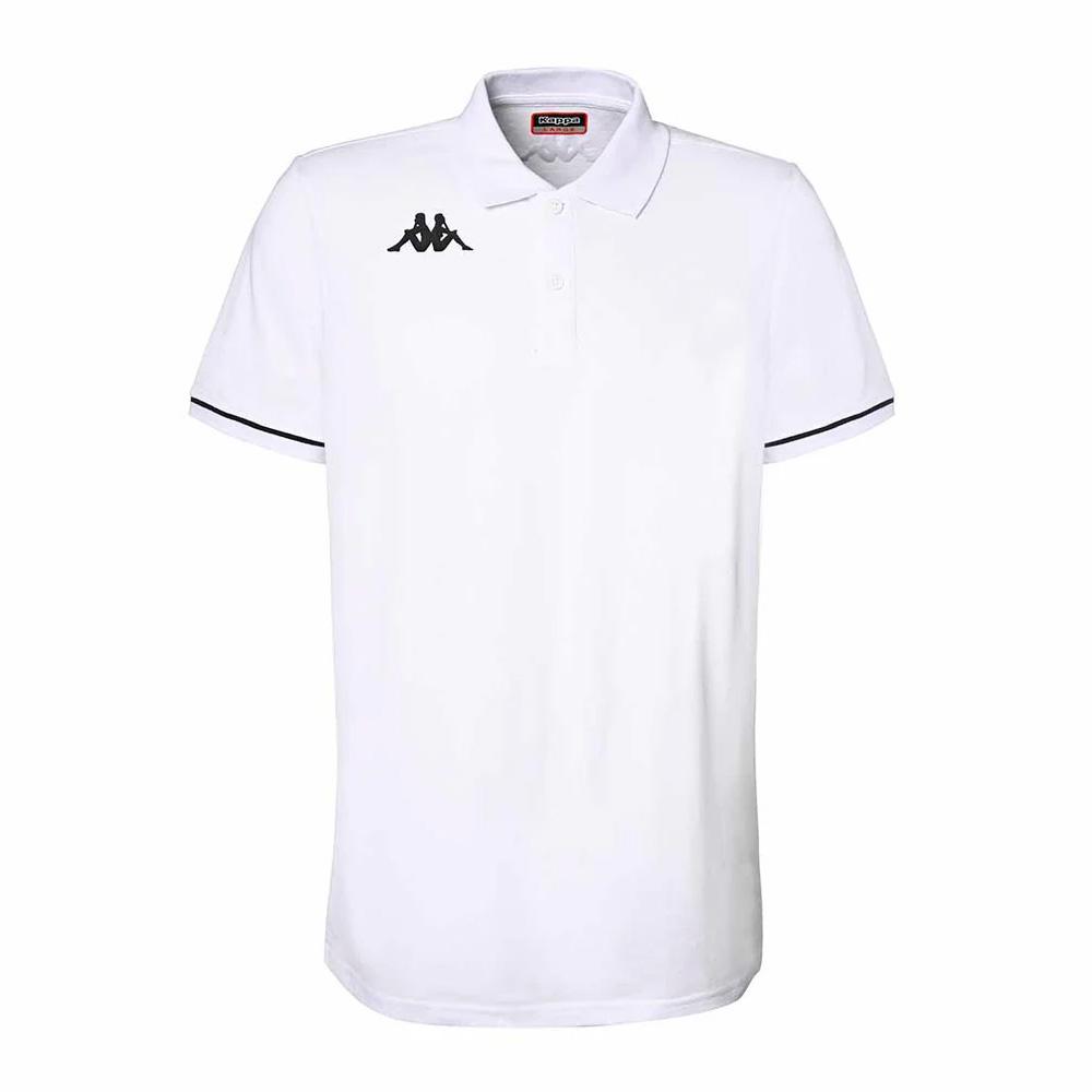 Polo de Rugby Blanc Garçon Kappa Barli pas cher