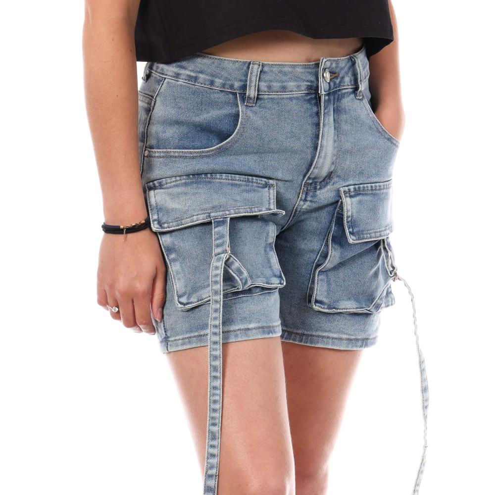 Short Cargo Bleu Femme Monday Premium BUE pas cher